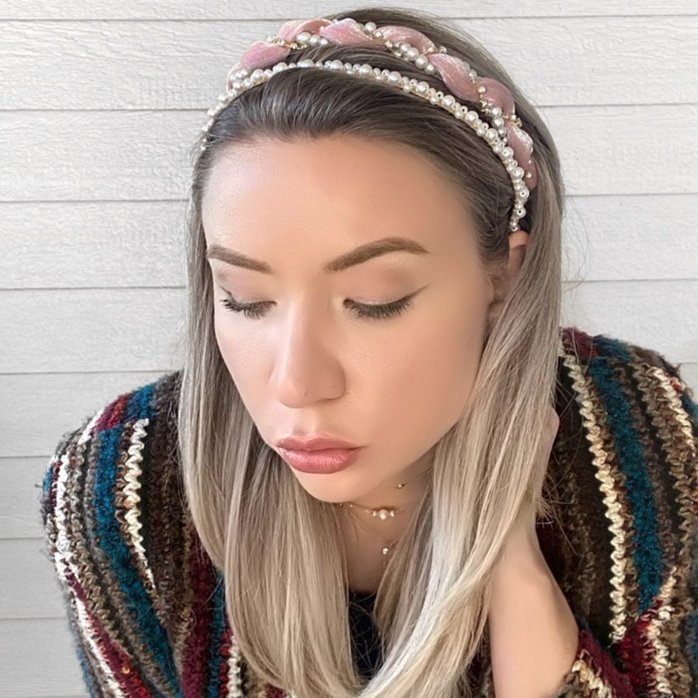 🔥Pearl Braided Velvet  Headband Set🔥